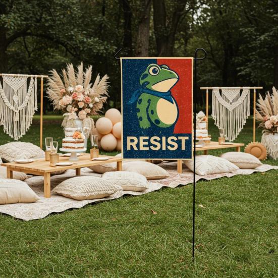 10 Pcs Resist Portland Frog Yard Flag Frog Protest Garden Flag Hilarious Outdoor Banner