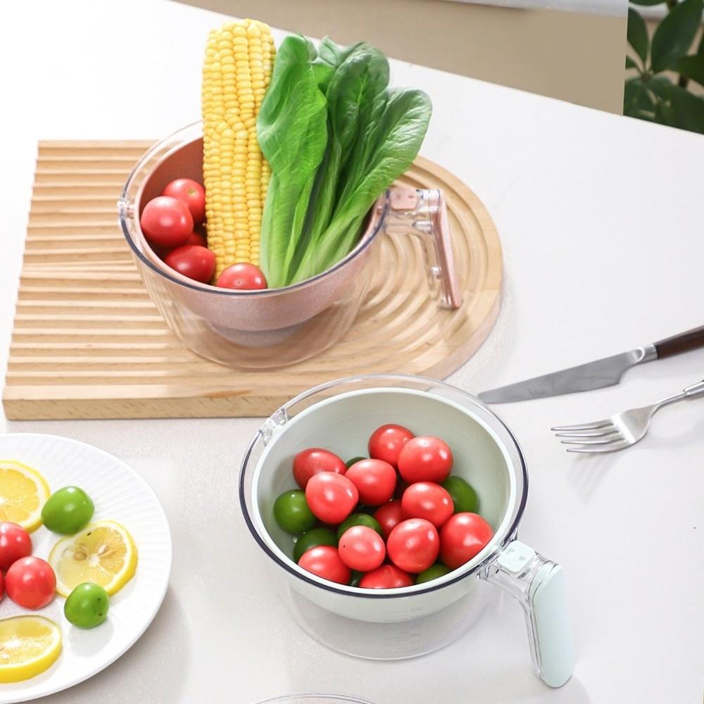 Multifunctional Rice Washing Basket Double Layer Food Cleaning Box Draining Basket  Kitchen