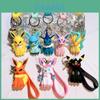 Chaveiro Fofo Pikachu Eevee Adorável Presente de Casal Acessório de Chave de Silicone Enfeite de Bolsa