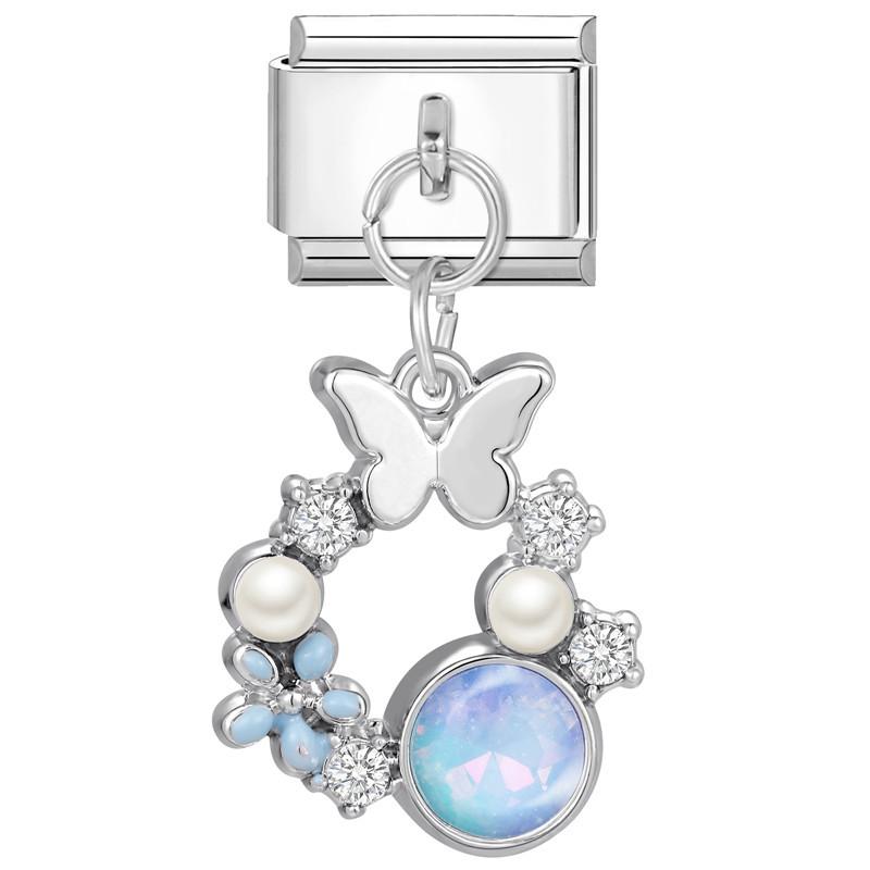 Bracelet de Charme Papillon Bleu-Violet Enchanteur