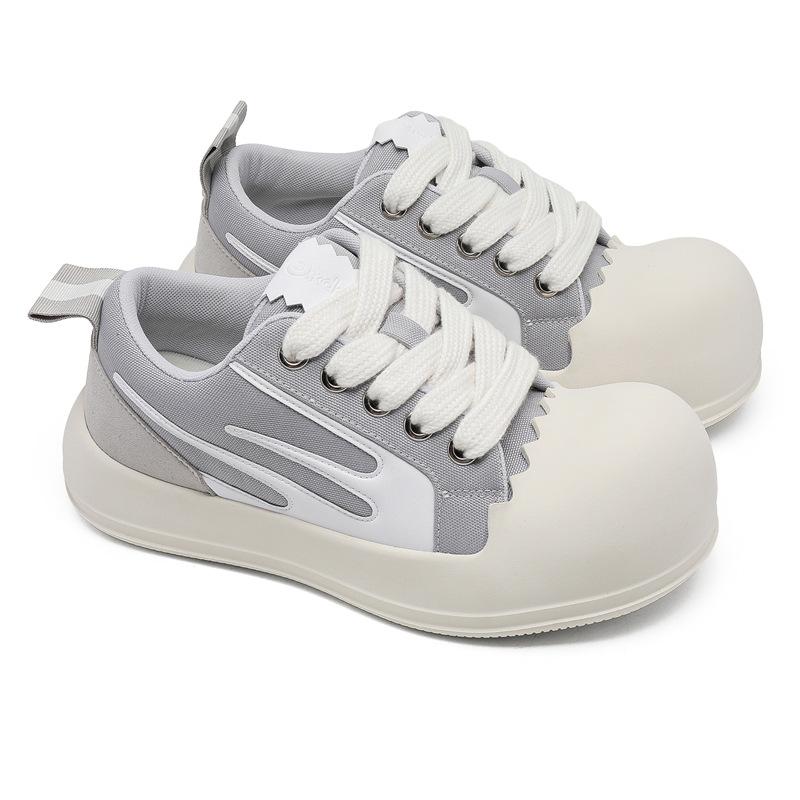 

2025 Новые Нишевые Кеды-Яичная Скорлупа для Пары, Платформа с Высокой Подошвой, Мужские Американские Ретро Холщовые Туфли 36