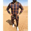 Herren Sets Blume Karomuster Herrenjacke Hose Sport Trainingsanzug Hohe Qualität 3D-Druck Reißverschluss Zweiteiliges Set