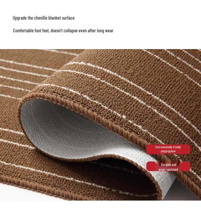 L-Shaped Nordic Kitchen Rug - Absorbent, Non-Slip, Wear-Resistant Polypropylene Mat