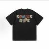 The Simpsons Letter Print TShirt Mens Loose Fit Casual Short Sleeve Graphic Top