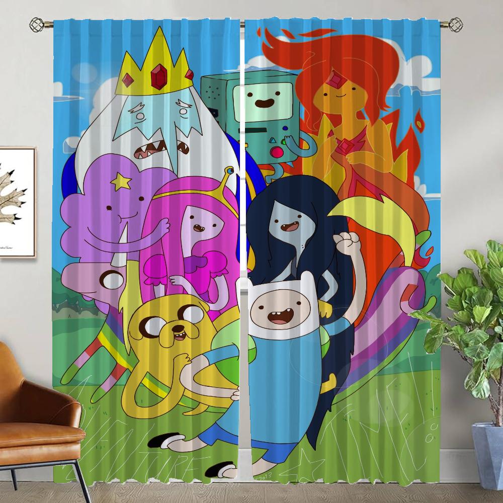 

Шторы Adventure Times, занавески для детской комнаты, 2-панельные шторы для украшения на Хэллоуин, занавески для домашнего интерьера, перегородки W50xH70cmx2pcs-CL