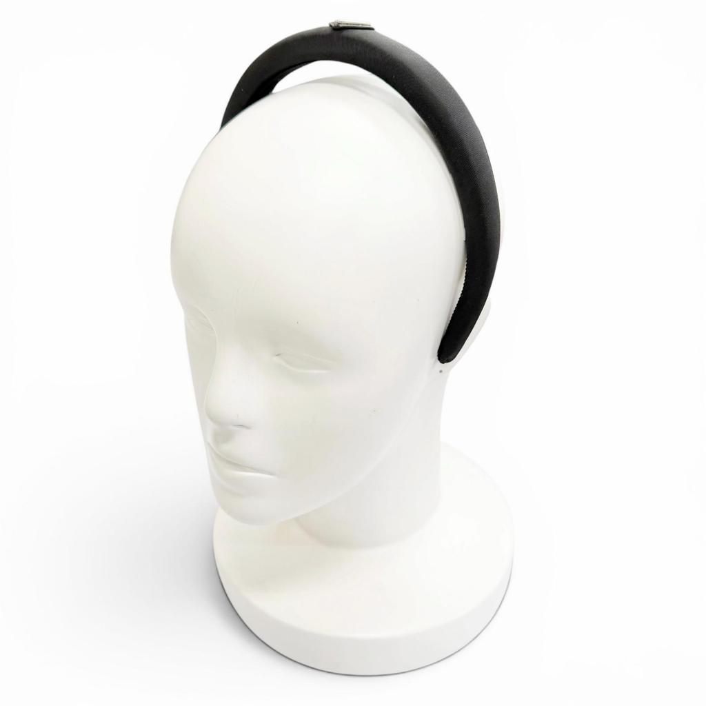Great PRADA Katyusha Triangle Logo Re-Nyron Headband Hair Accessory 1IH020 Used