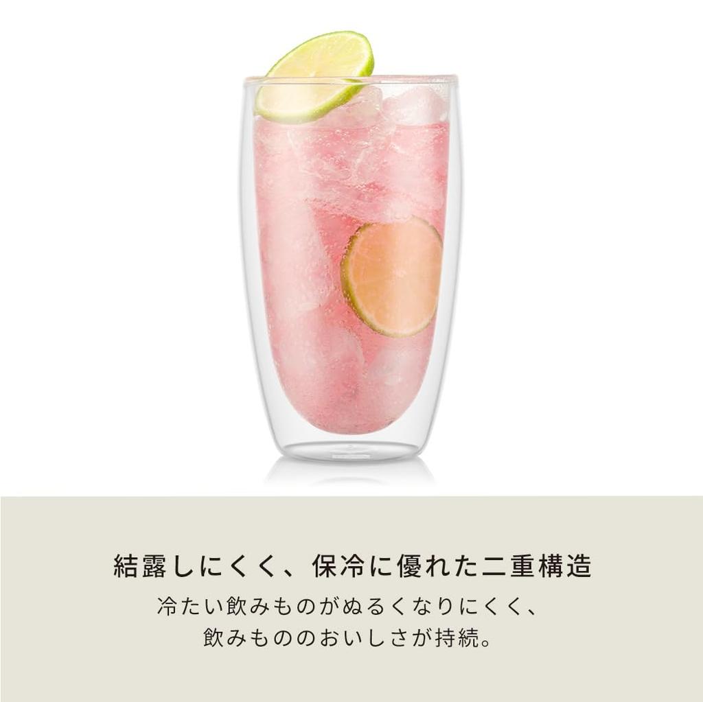 BODUM PAVINA Double-Walled Glass Tumbler, 450ml, Set of 2. Features: Insulated construction, heat-resistant glass, microwave, oven, dishwasher, and fr