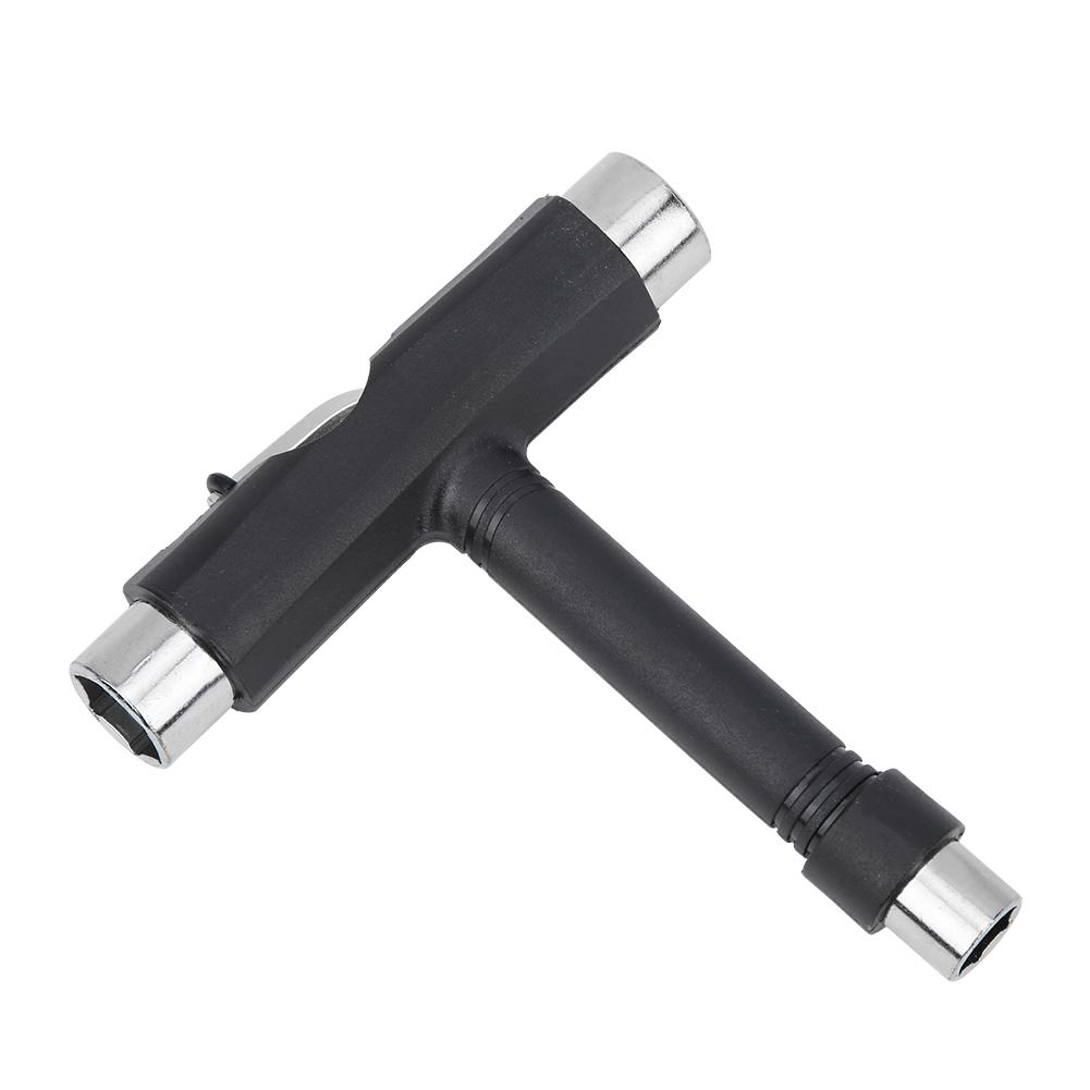 Professional Skateboard Tool Kit Multipurpose L T Type Wrench Five Functions Black