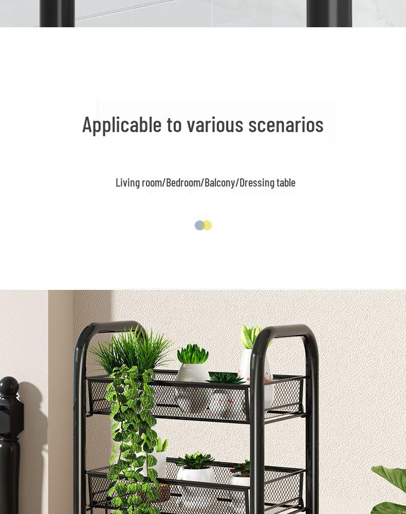 Multi-Layer Movable Kitchen Rack: Floor-Standing Storage Cart for Fruits & Vegetables