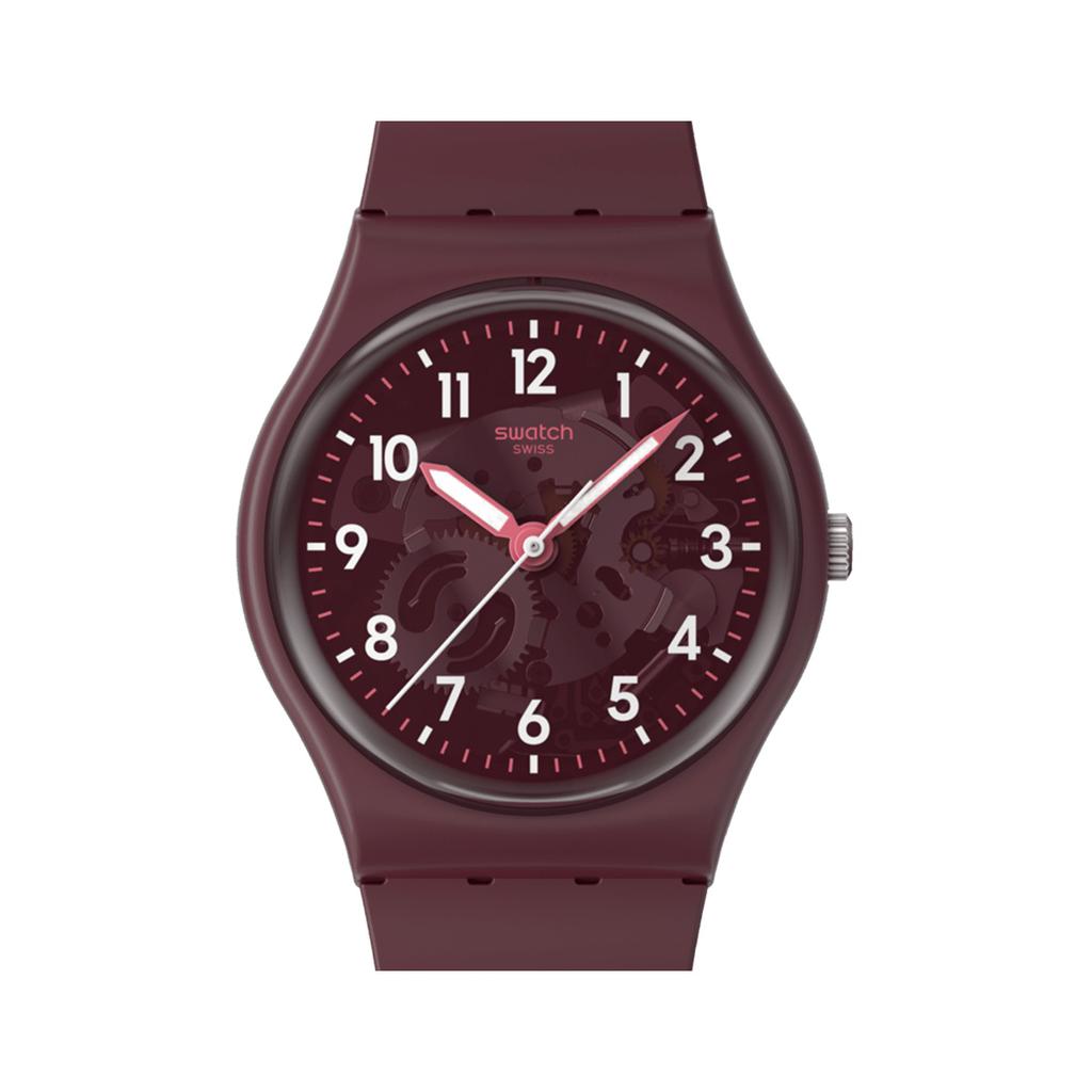 SWATCH quartz movement men's watch Swiss watch red dial biosource material case SO28R115