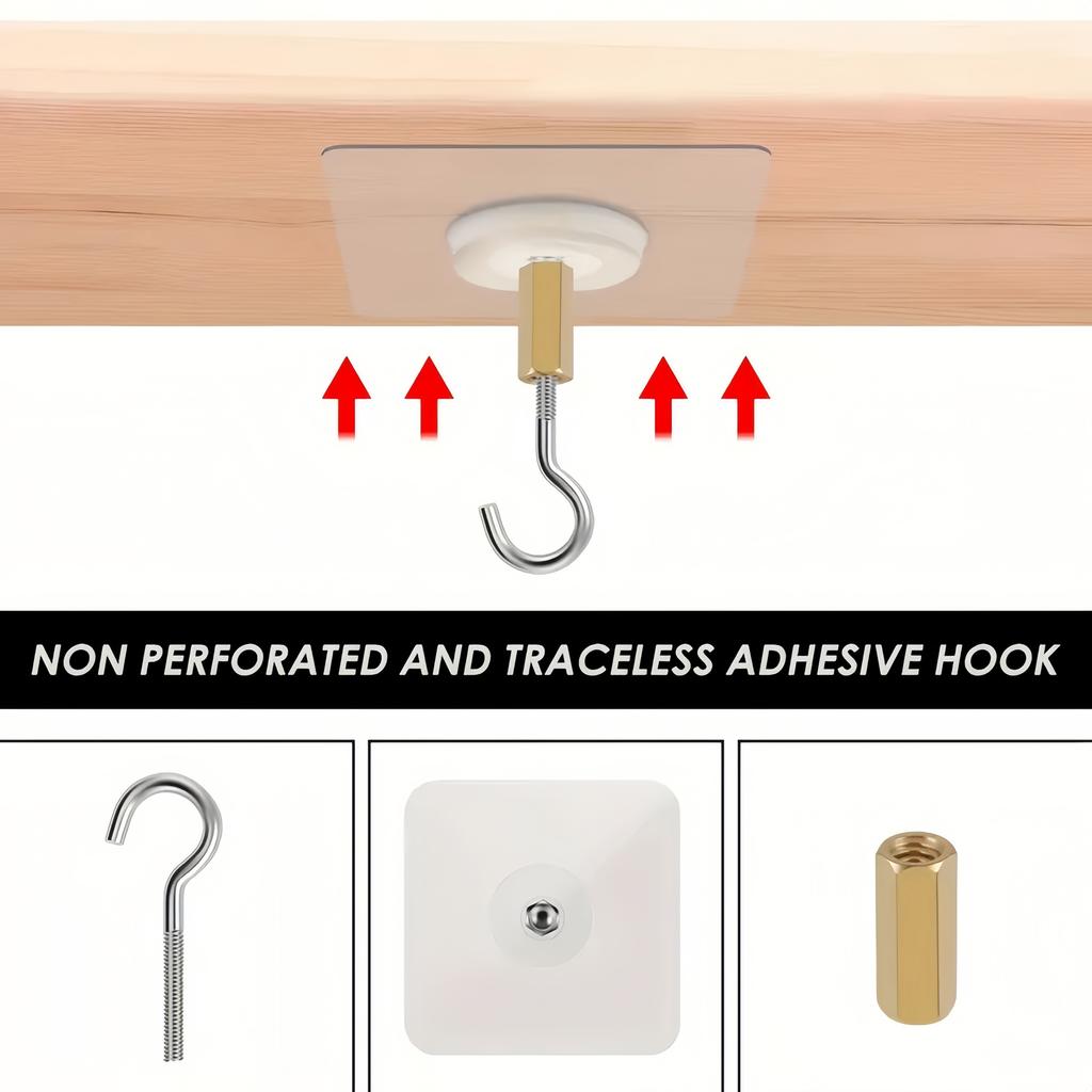 5/8pc No-Drill Damage-Free Ceiling Hooks Suitable Hanging Plants Small Lanterns Balloons Halloween Christmas Holiday Decorations
