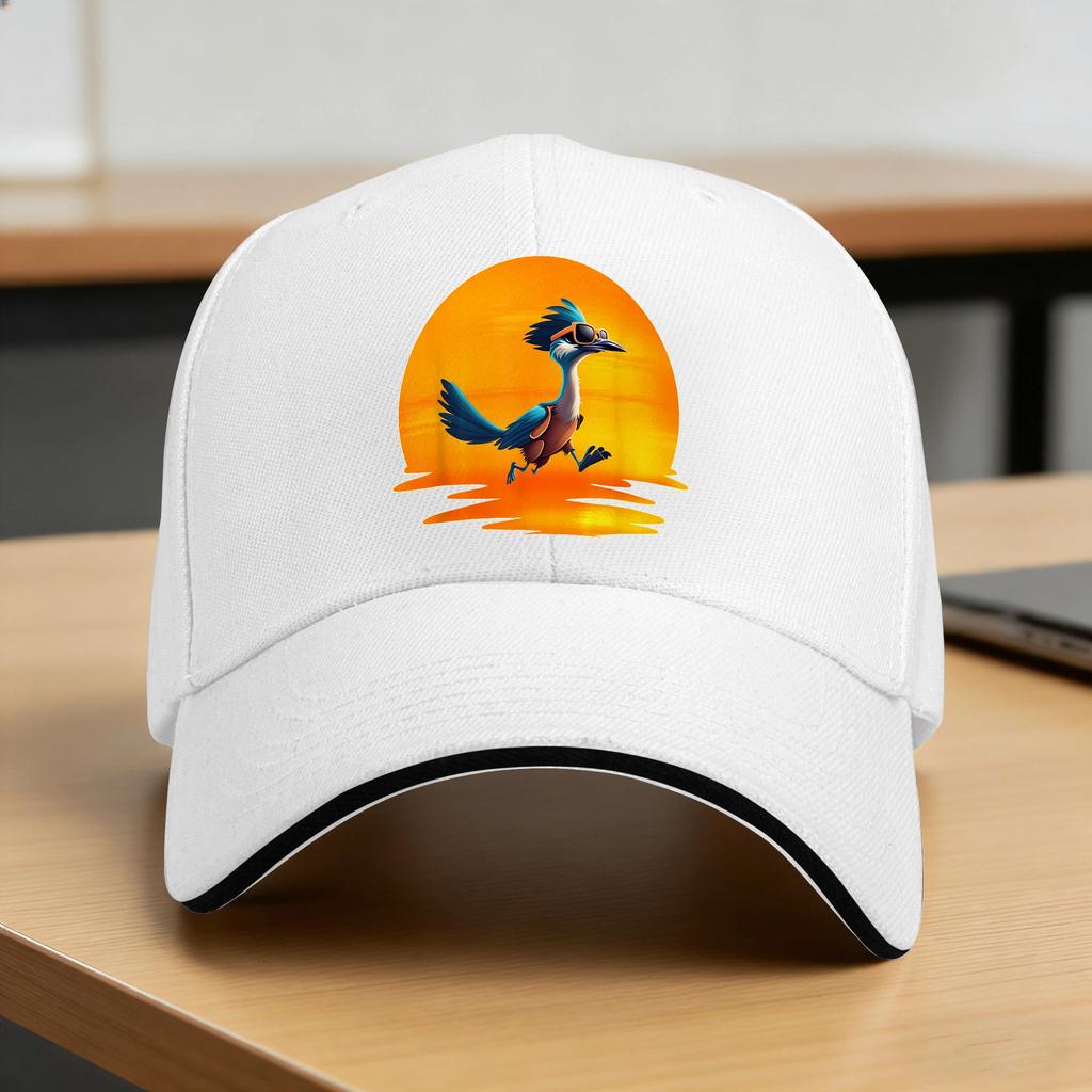 Roadrunner Sunset Fast Bird Running The Roads Sunglasses Casual Baseball Cap Summer Trucker Hat Sun Visor Hiking Snapback Cap