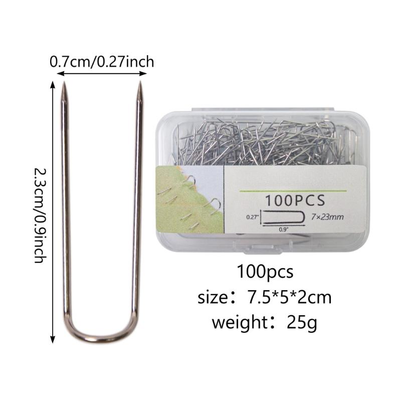 100/200Pcs Sewing Pin Fork Pin Double Blocking Pin Stainless Steel Needlecraft Pin for Fabric Craft Jewelry Display