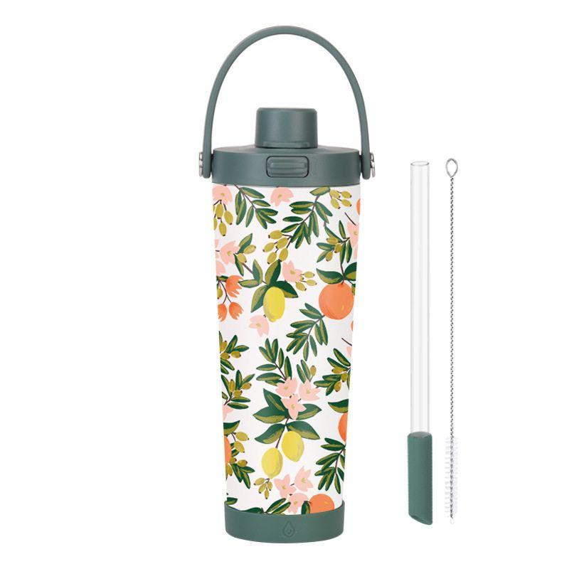 

2025 New Model 830ml Large Capacity Thermos Cup Portable Bounce-Handle Water Cup with Pearl Print Ivory White 23K 830ml