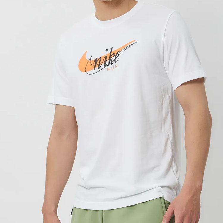 Nike Logo Print Casual Round Neck Short Sleeve T-Shirt Men Tops White FD0125-100