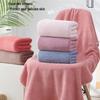 Auspicious Plaid Coral Fleece Bath Towel - Thick, Soft, and Absorbent