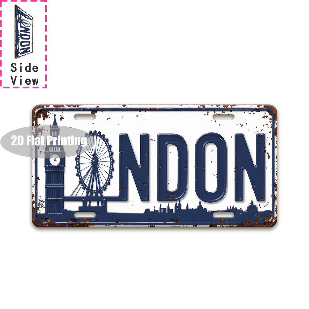Tin Sign Vintage Durable Metal Plaque Wall Decor Home Office Bar Man Cave City Birth Year License Plate Wall Art