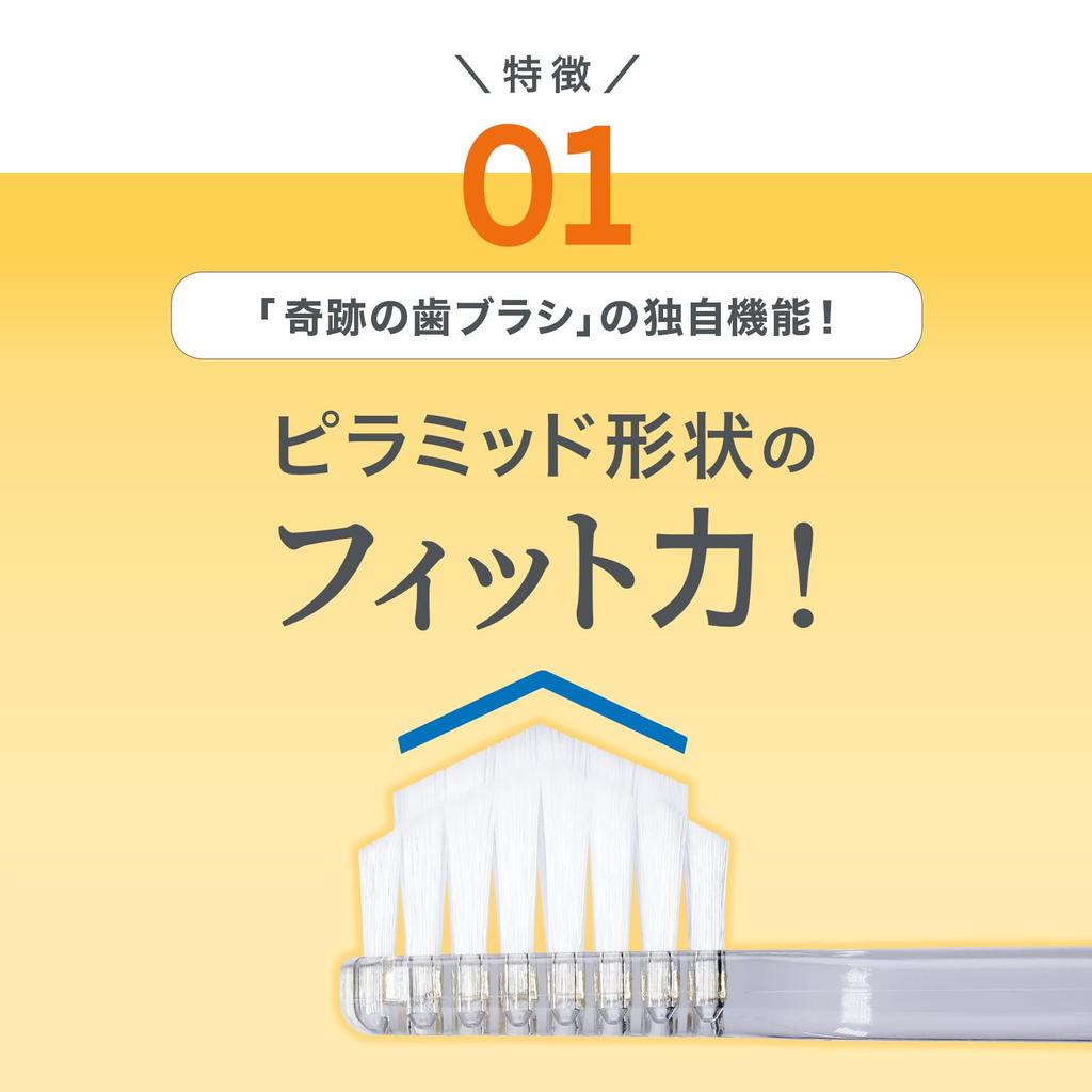 Miracle Toothbrush: Removes Dirt with Just a Swipe, Adult Clear Black, Set of 3 [Authentic] [Official]