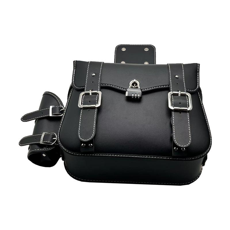 Retro PU Leather Anti-theft Motorcycle Saddlebag - Waterproof