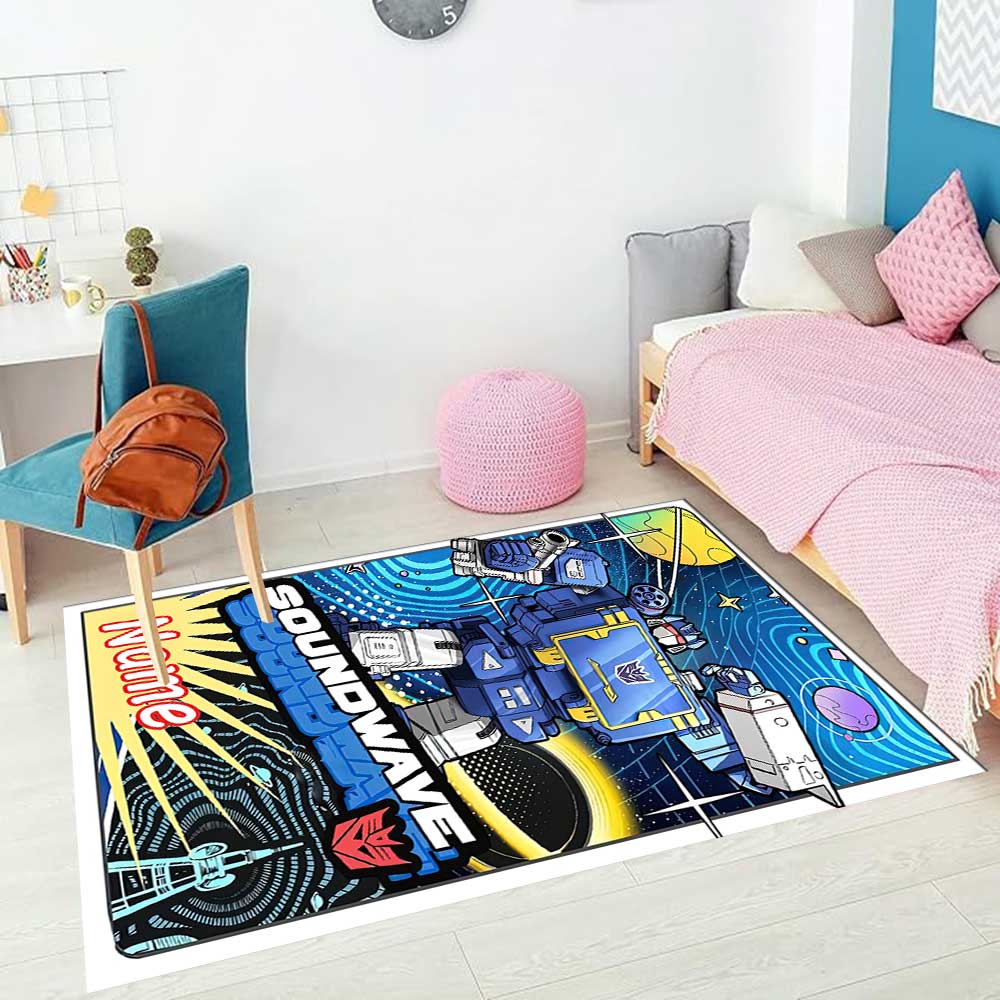 Transformers Fans Customize Your Name Rug, Office Chair Cushion, Home Bedroom Living Room Gift.