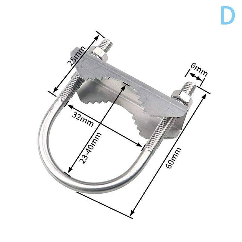 For TV,CB,Ham Double Antenna Mast Clamp V Jaw Block With M6 U Bolts Heavy Duty Anti-Rust Mast To Mast Mount Bracket Kit