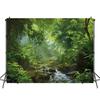 2D Misty Tropical Jungle Waterfall Backdrop Photography Background Banner