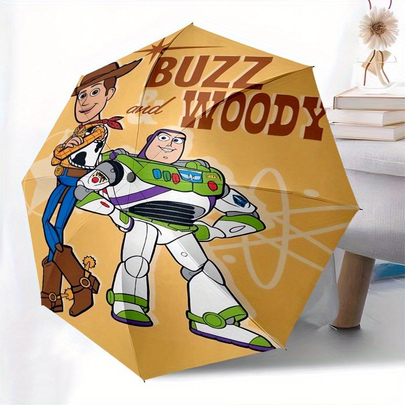 Buzz Lightyear,Woody Automatic Opening and Closing Umbrella - 8-rib Reinforced Folding Design, Lightweight and Portable, Suitable for Daily