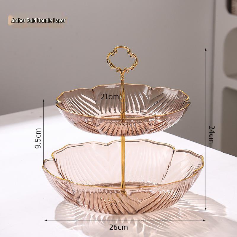 Exquisite Bear Fruit Plate: Multi-Layer Dessert & Candy Display for Luxurious Living Rooms.