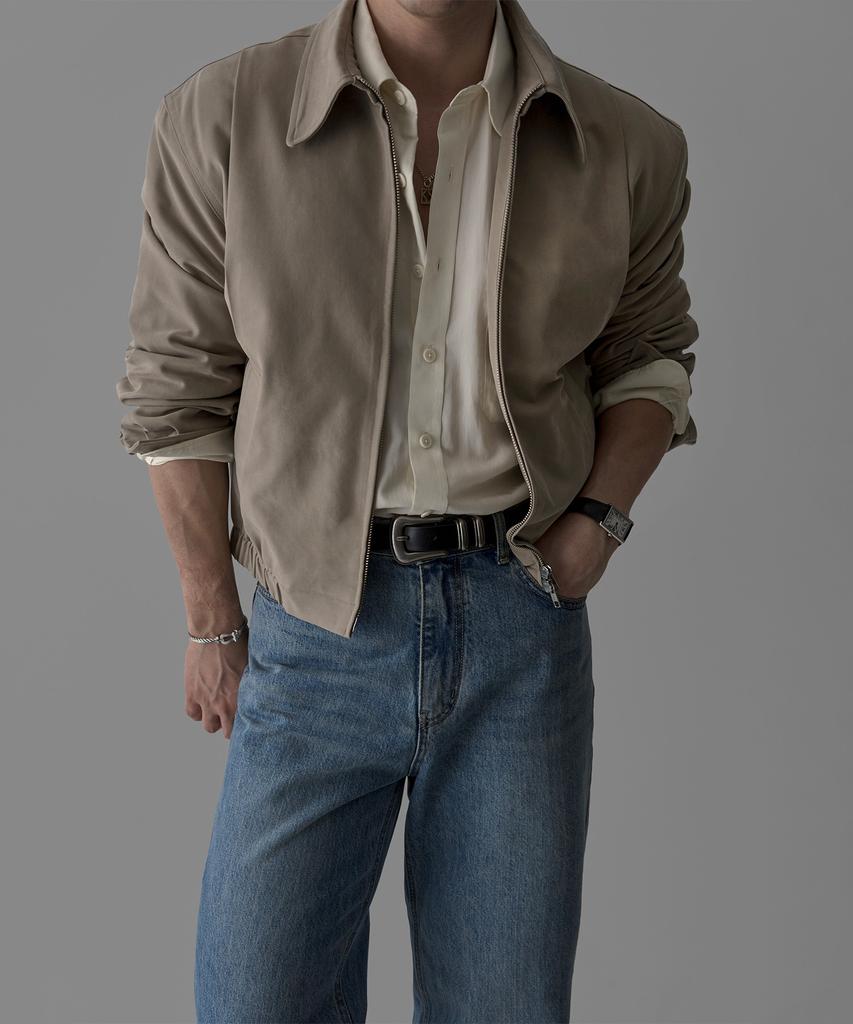 Bowlow Product Minimal Pleated Crop Jacket [Beige]