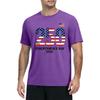 Men's Summer Quick Dry Short Sleeve T-Shirt Lightweight Sun Athletic Top with Independence Day Print for Outdoor Fitness Sports Activities