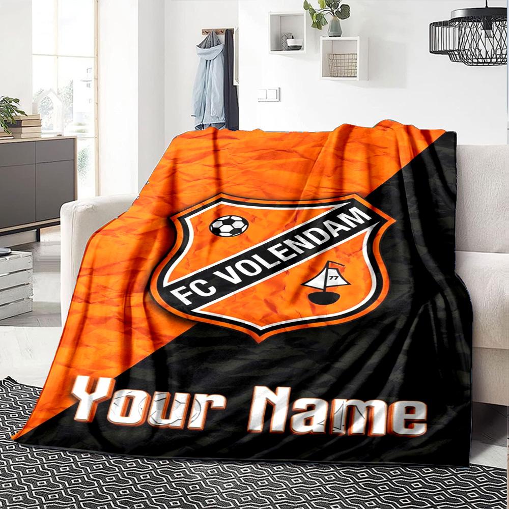 Name Custom FC Volendam Print Flannel Blanket High Quality Warm Comfortable Cover for All Seasons Perfect for Gifts Home Decor