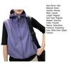 Women Ves Hooded Cardigan Sleeveless Drawstring Loose Sun Hem Solid Color Zipper Closure Protection Casual Sports
