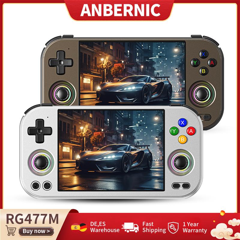 ANBERNIC RG477M Retro Handheld Game Console 4.7" LTPS In-Cell 1280*960 Android 14 Aluminum CNC 5300mAh Al Portable Gaming Player