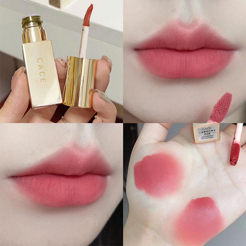 

CACE Little Gold Tube Matte Lip Mud Soft Mist – Milk Coffee Shade for Natural, Versatile Color and Whitening Effect.
