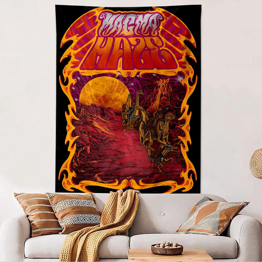 Magma Hag Tapestry Wall Hanging, Dark Fantasy Creature Art, Gothic Wall Decor for Bedroom Living Room Dorm