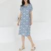 Dedra Women Pattern Short Sleeve Cooling Dress Ope3016