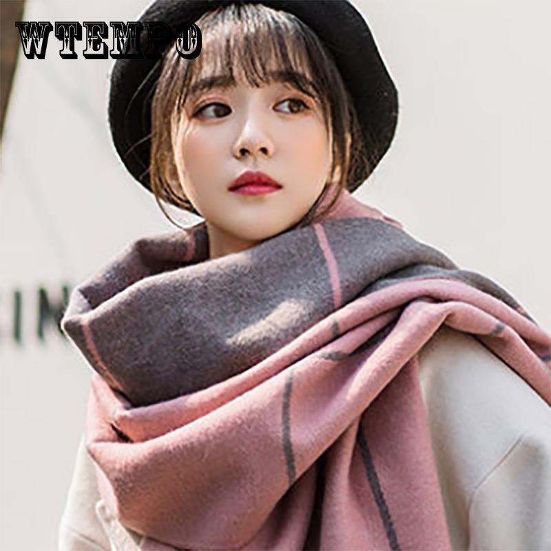 Buy Woolen Scarf Women Winter Korean Version of Wild Youth Solid Color ...