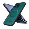 OLGE Luxury Outstanding Texture Classic Leather Case for iPhone 16 Pro Max 11 12 13 Pro 15 Plus Wireless Charging Magnetic Case
