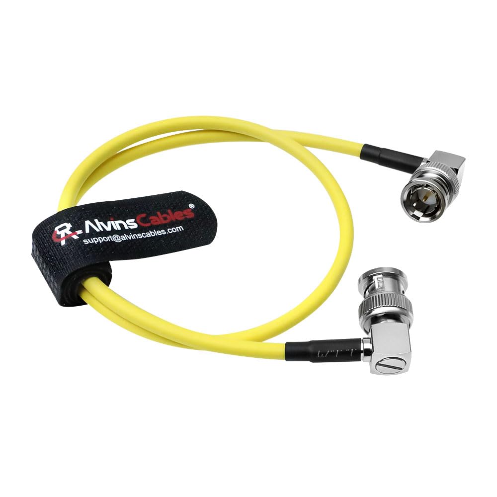 Cables RED Monitor Compatible 12G SDI Flexible Coaxial BNC for 4K Video 50cm Alvin's Komodo/Atomos Cable, L-shaped Male-Male, 75ohm Shielded, Cameras,