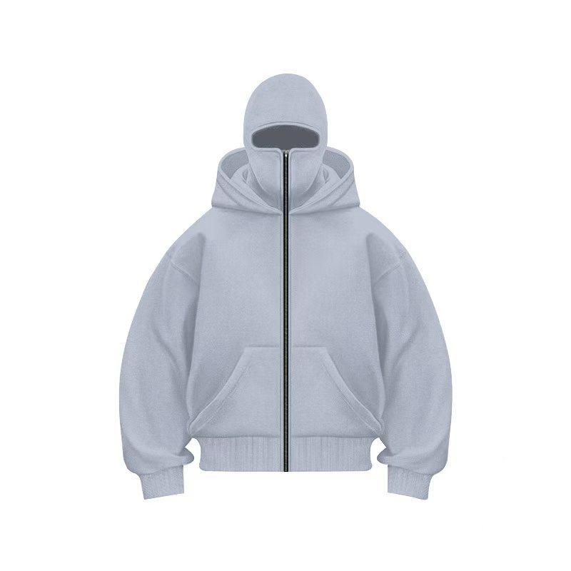2026 foreign trade light board hooded men's sweater zipper jacket double hat men's and women's spring, autumn and winter tops men's