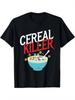 Black Cereal Killer Graphic T-Shirt for Men & Women - Funny Food Print (Cereal