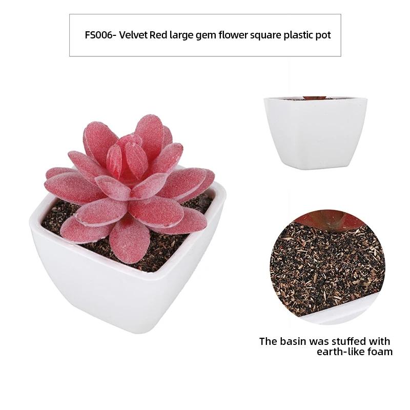 Mini Artificial Aloe Plants Bonsai Immortal Finger Gemstone Flower Pot Plants Fake Flowers Office Table Potted Ornaments Decor