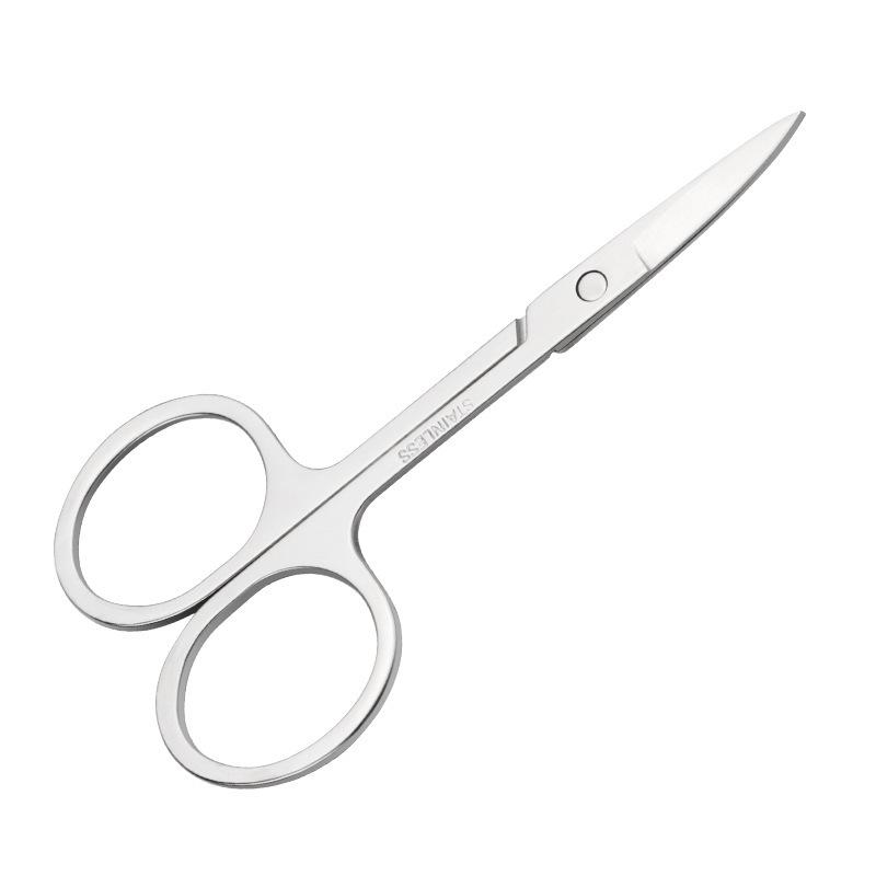 

Изысканные модные ножницы из нержавеющей стали с круглыми кончиками для носа и бровей для красоты, подстригания накладных ресниц и пескоструйной обработки для готовности к плаванию.