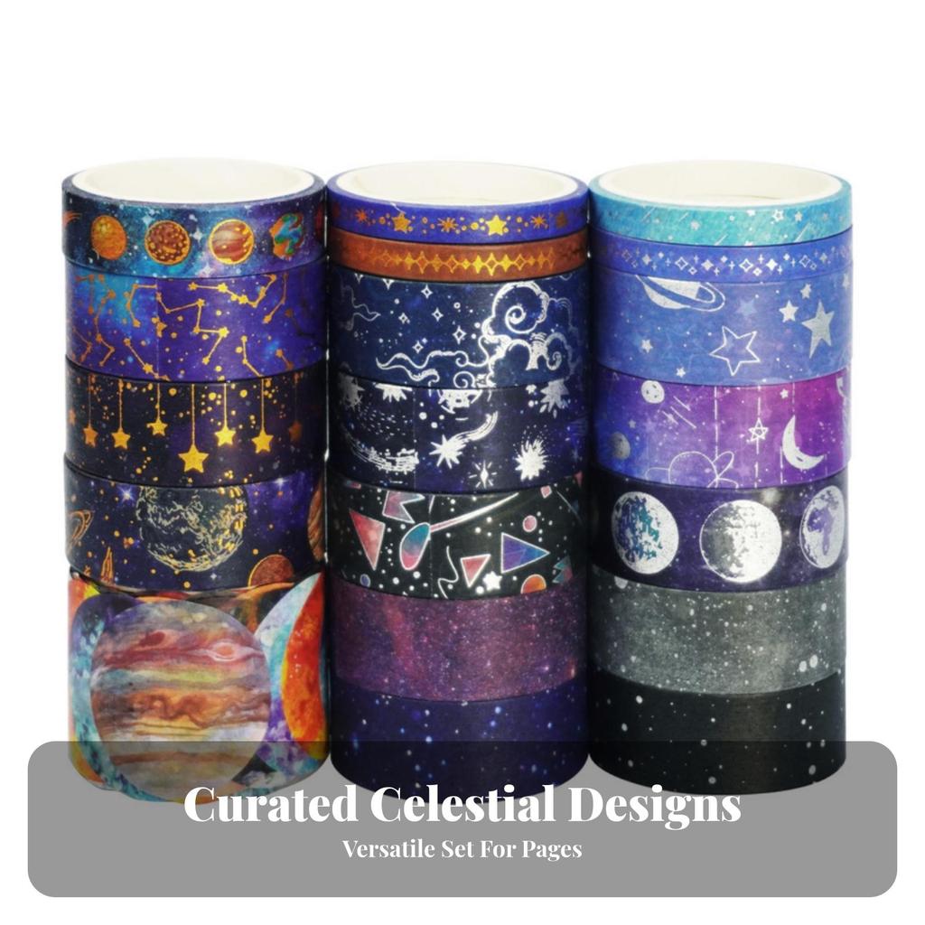 Space Washi Tape Starry Celestial Gold Foil for Crafters