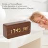Temperature Display Wood Digital Clock Voice Activated Electronic Alarm Clock  Nightstand