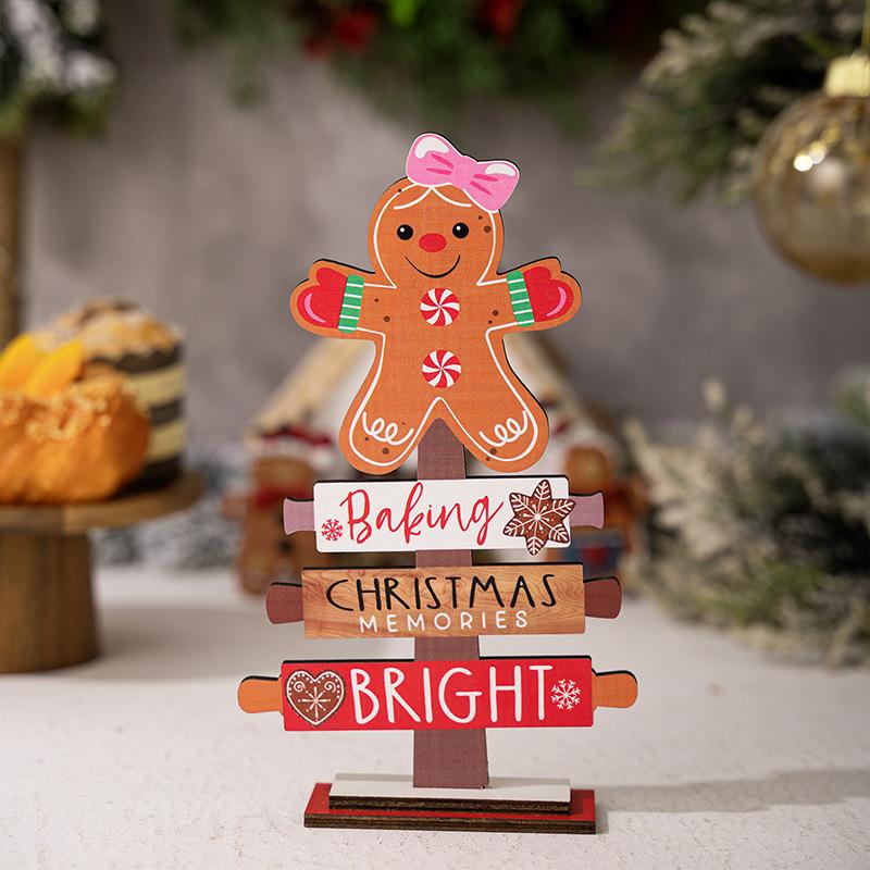 Desktop Christmas Tree Santa Claus DIY Decoration Wooden Christmas Signs Plaque Xmas Decoration New Years Party Gifts