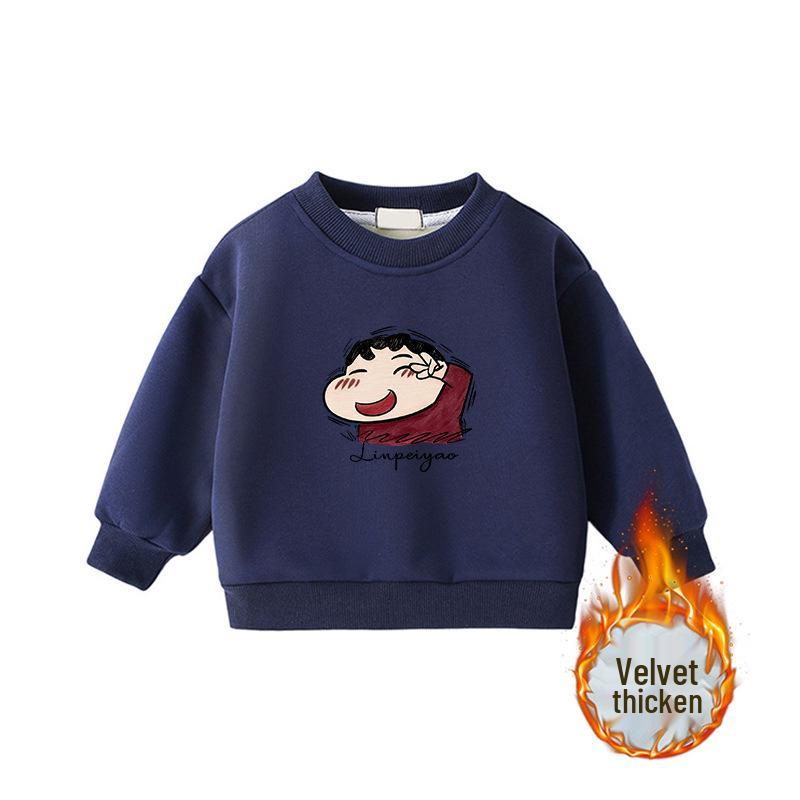 Crayon Shin-chan Long-Sleeve Plus Velvet Sweatshirt for Middle School Students