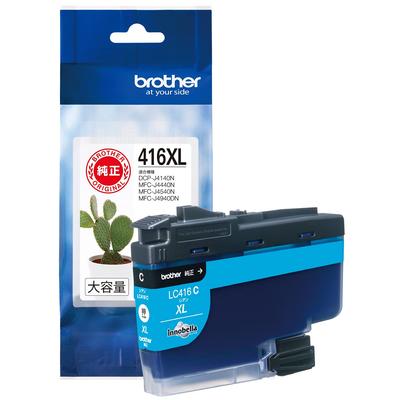 [Genuine Brother] Brother Industries LC416XLC Cyan Ink Cartridge. Compatible Models: DCP-J4140N, MFC-J4440N, MFC-J4540N, MFC-J4940DN, Etc. Blue (Small