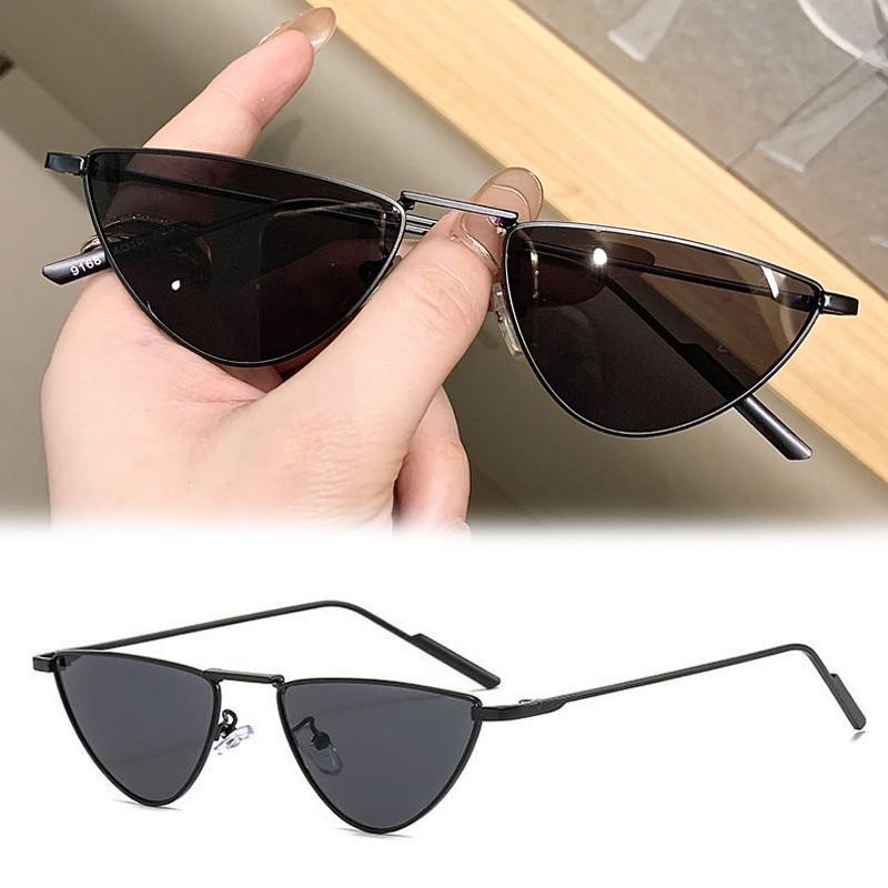 Vintage Korean Cat Eye Small Frame Sunglasses For Women Men Metal Fashion Multicolour Eyeglasses Outdoor UV Protection Shades Sunglasses