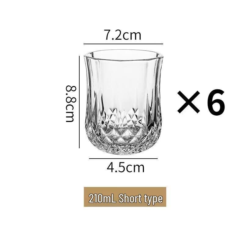 ZISIZ Crystal Glass Whiskey Cocktail Tumbler Set
